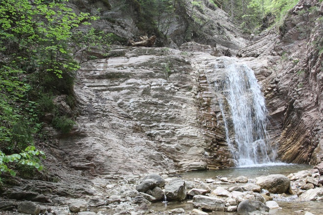 Durch die Schleifmühlklamm finden sich zahlreiche Aufschlüsse