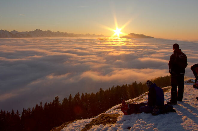 Sonnenuntergang am Hörnle im Winter