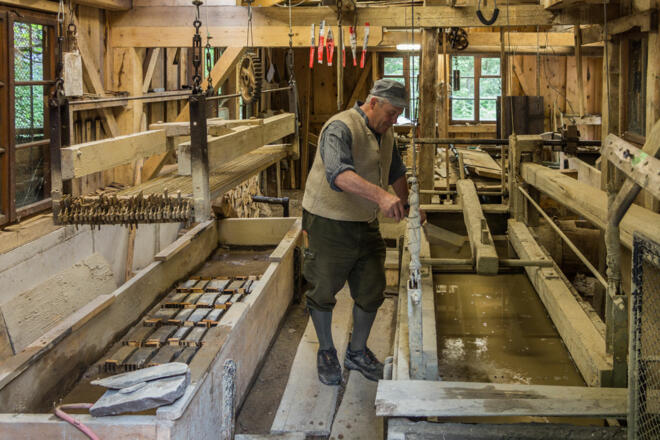 Wetzsteinmühle - restaurierte Mühle von Innen