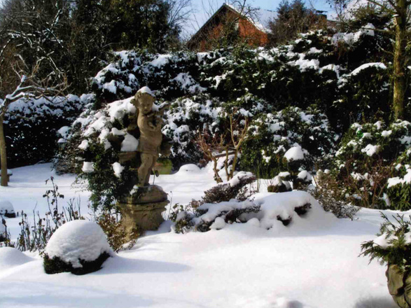 Unser Flötenspieler im Winterkleid.