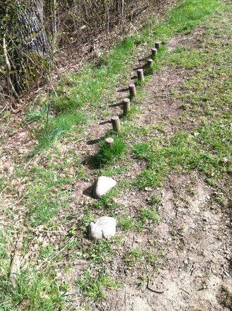 Pflockreihe zum Balancieren