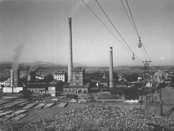 Historische Aufnahme vom Penzberger Bergwerk
