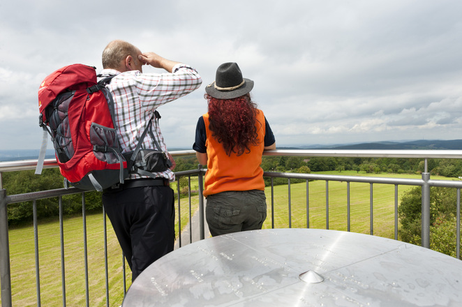 Was eine Aussicht vom Ludwig Keller Turm auf der Geißhöhe in Dammbach