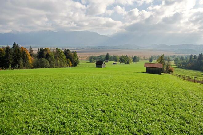 Fernwanderweg Meditationsweg - Blick ins Murnauer Moos