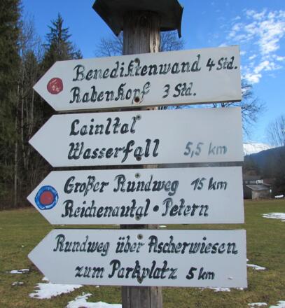 Liebevolle Wanderwegbeschilderung der Jachenau