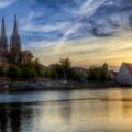 Regensburg Abends mit Donau