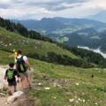 Wanderweg zurück ins Tal mit Blick auf den Hintersee