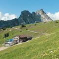 Die Hochalphütte mit Aggenstein im Hintergrund