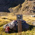 Infotafel „Chronologie des Wandels“ am Gletscherlehrpfad Sulzenauferner