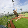 Flying Fox hoch über dem Olympia-Stadion