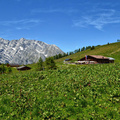 Die Gotzenalm, im Hintergrund die Watzmann Ostwand