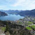 Vom höchsten Punkt Plombergstein öffnet sich der Blick auf St. Gilgen und den Wolfgangsee.