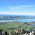 Ausblick vom Tegelberg auf den Forggensee und das Voralpenland