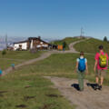 Wanderer an der Hörnle Hütte
