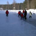 Eislaufen am Badeteich in Rainbach