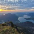 Schafberg Gipfelkreuz - Blick auf Mondsee, Irrsee, Wolfgangsee und Fuschlsee