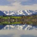 Wanderung - Riegsee-Rundweg - Spiegelung des Wettersteingebirges im Riegsee