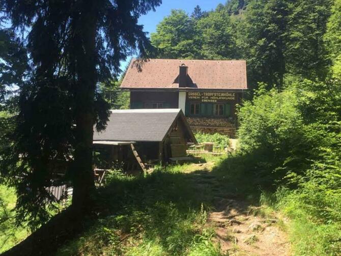 die beleuchtete Tropfsteinorgel