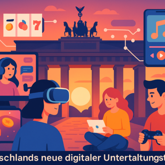 Illustration zu VR, Gaming und Streaming vor dem Brandenburger Tor