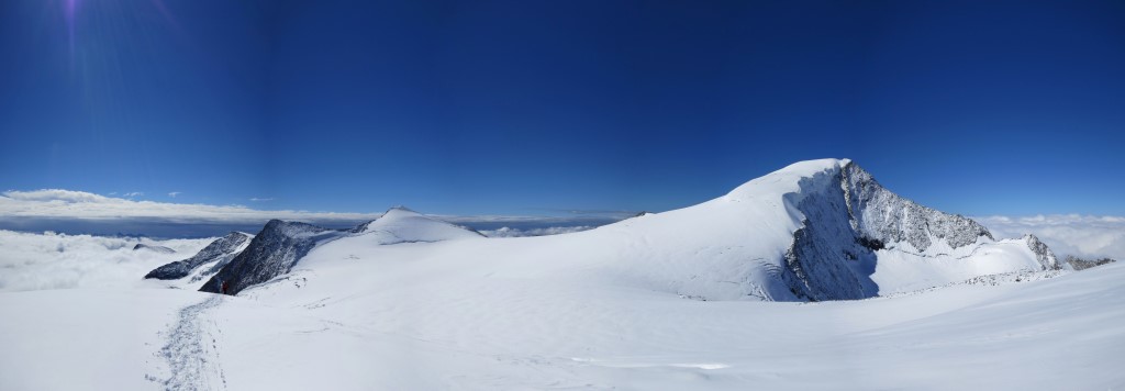 Kleinvenediger (3477m) mit Blick auf Kristallwand, Schwarze Wand, Rainerhorn und Großvenediger