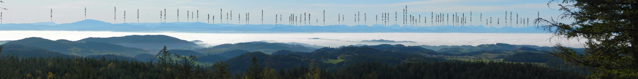Panorama Berge beschriftet