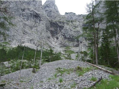 Schuttkar zum Einstieg