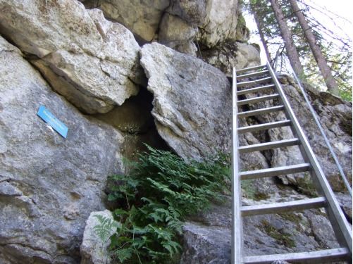 Der schönere Abschnitt beginnt - die Reischlleiter (B/C) nach dem scharfen Eck (C)