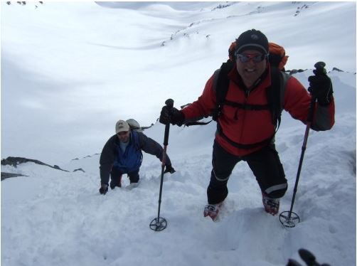 Gipfelanstieg mit leichter Kletterei (Fels und Schnee bzw. Eis)