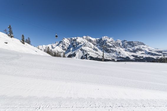 Aussicht auf der Piste Kings Cab