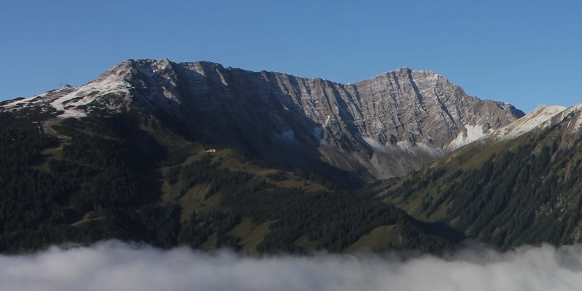 Blick von der Tuftelalm zur Wolfratshausener Hütte