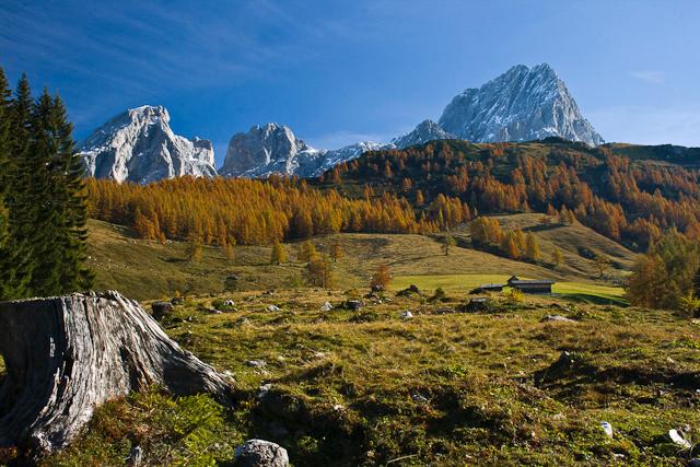 Sulzenalm mit Sulzenschneid und Torstein im Hintergrund
