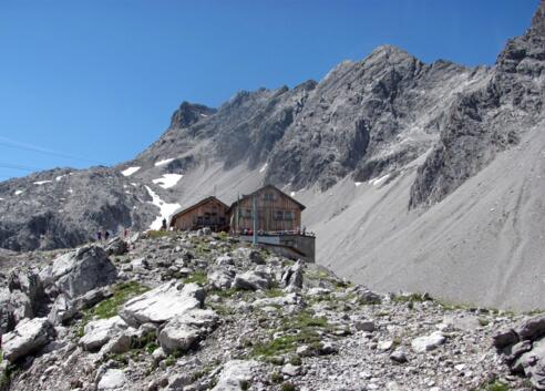 Blick auf die Totalphütte
