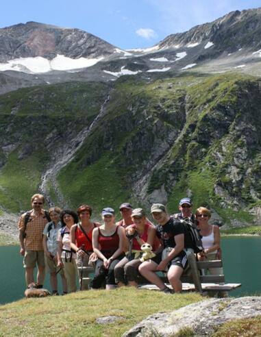 Wandergruppe bei der Zittauer Hütte