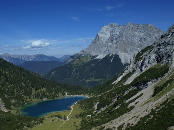 Blick zum Seebensee von der Coburger Hütte