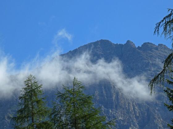 Die Weittalspitze von Tuffbad aus gesehen