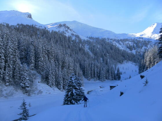 zentral der Kreuzkogel aus dem Toferergraben