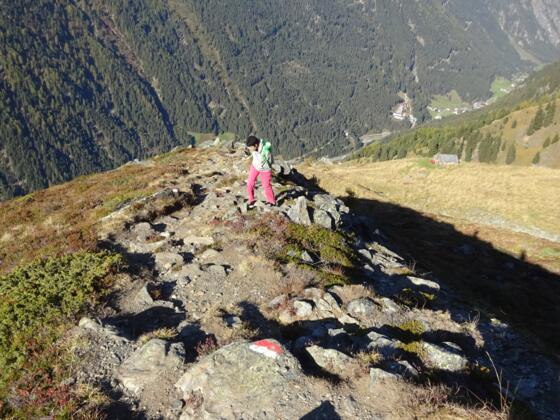 Von der Luibisalm (unten) weiter,  knapp 200 Hm, zu ...