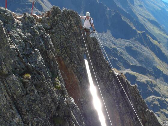 Seilbrücke am Glödis-Klettersteig