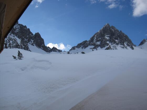 Ausblick auf die Dremelspitze von der Hanauer Hütte