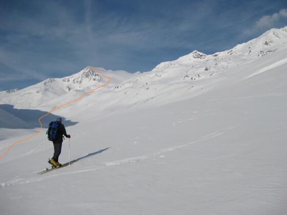 Hauslabkogelroute beim Anstieg auf den Saykogel gesehen