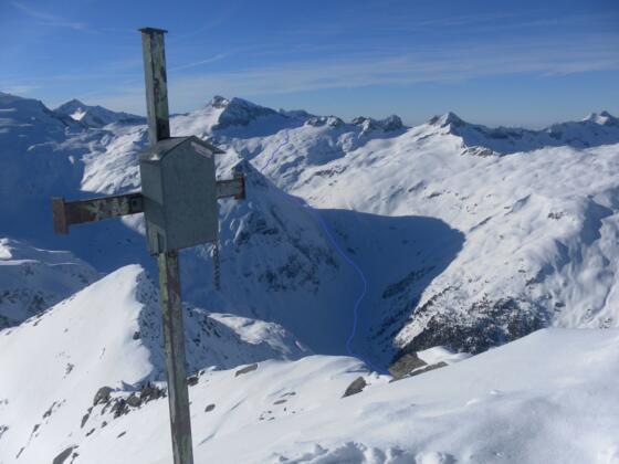 Anstiegsroute vom Wildenkogel gesehen