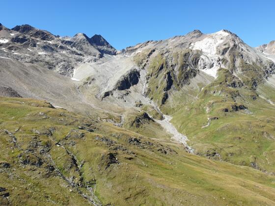 Blick vom Dabertal zum Rotenmanntörl