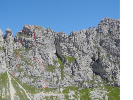 Verlauf der Route "Till Ann" und der Abseilstrecke