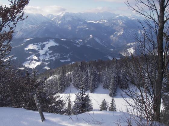 Blick von der Gschwendtalm ins Reichraminger Hintergebirge