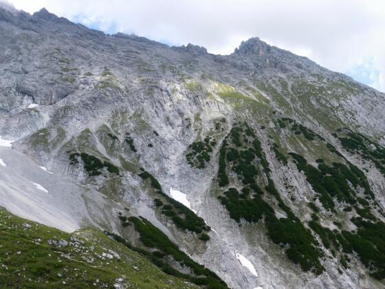 Karkopf Südflanke mit erkennbarem Steig