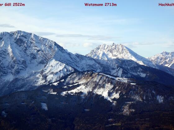 Blick zu den Berchtesgadener Alpen