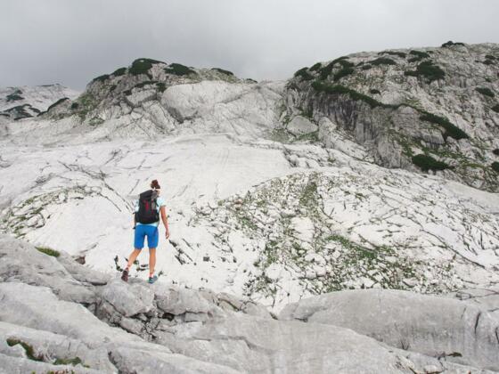 Karstplatten am Hochplateau: Neunerkogel (rechts), Zehner (Mitte) und Elfer (links daneben) im Überblick
