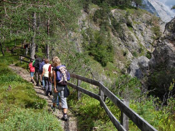 Der kurze Wanderweg an der Karwendelschlucht entlang eröffnet beeindruckende Ausblicke!