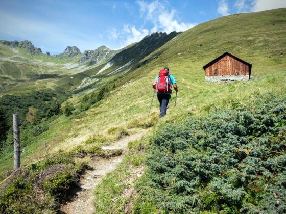 Wanderweg bei der oberen Röbialpe