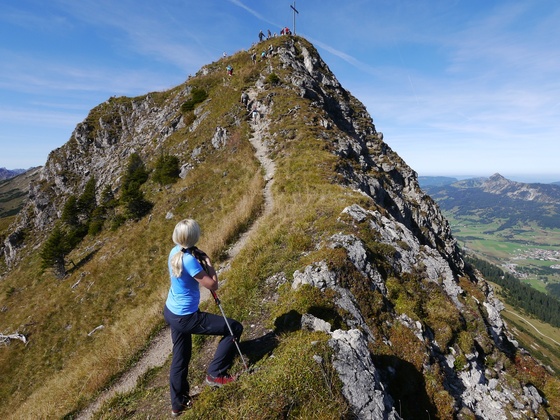 Die letzten Meter des Gamsbocksteigs bis zum Gipfel der Krinnenspitze.